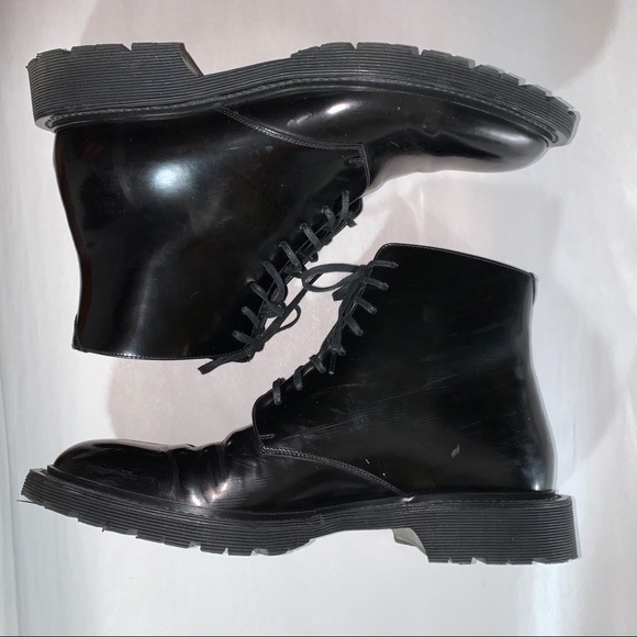 SAINT LAURENT size 42.5 black patent ARMY BOOTS - Picture 11 of 11